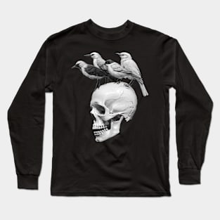 Skull and Birds Long Sleeve T-Shirt